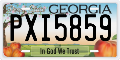 GA license plate PXI5859