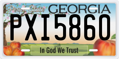 GA license plate PXI5860