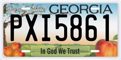 GA license plate PXI5861