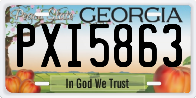GA license plate PXI5863