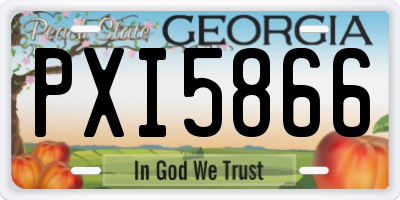 GA license plate PXI5866