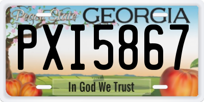 GA license plate PXI5867