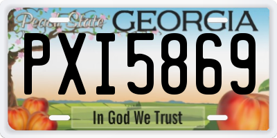 GA license plate PXI5869