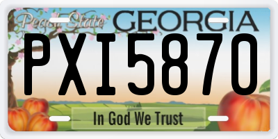 GA license plate PXI5870
