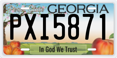 GA license plate PXI5871
