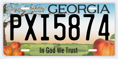 GA license plate PXI5874