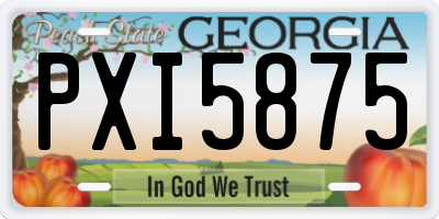 GA license plate PXI5875