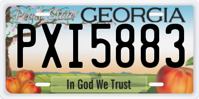 GA license plate PXI5883