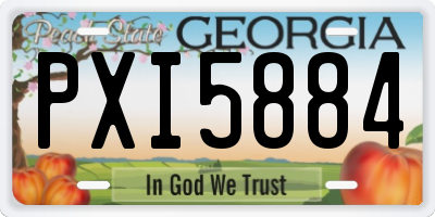 GA license plate PXI5884
