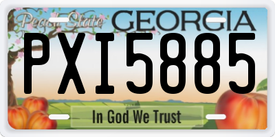 GA license plate PXI5885
