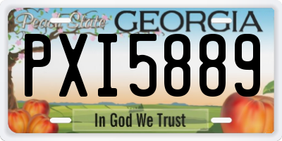 GA license plate PXI5889