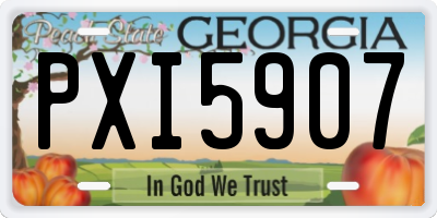 GA license plate PXI5907