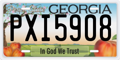 GA license plate PXI5908