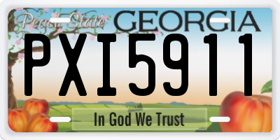 GA license plate PXI5911