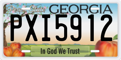 GA license plate PXI5912