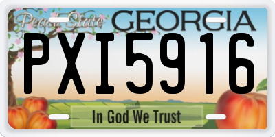 GA license plate PXI5916