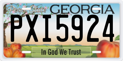 GA license plate PXI5924