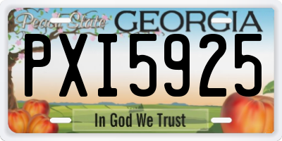 GA license plate PXI5925