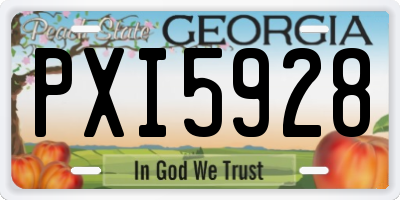 GA license plate PXI5928