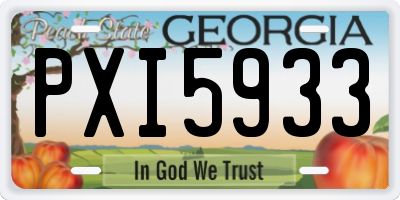 GA license plate PXI5933