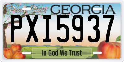 GA license plate PXI5937