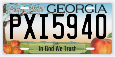 GA license plate PXI5940