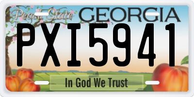 GA license plate PXI5941