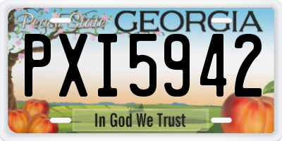 GA license plate PXI5942