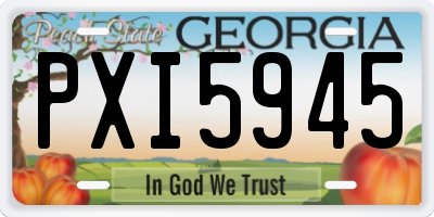 GA license plate PXI5945