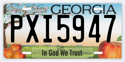 GA license plate PXI5947
