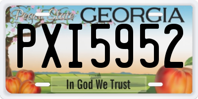 GA license plate PXI5952
