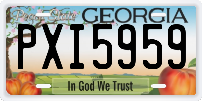 GA license plate PXI5959