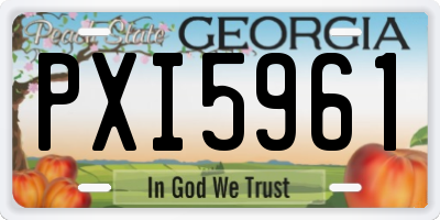 GA license plate PXI5961