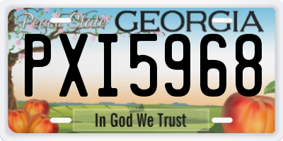 GA license plate PXI5968