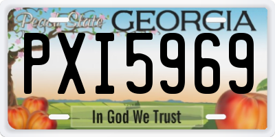 GA license plate PXI5969