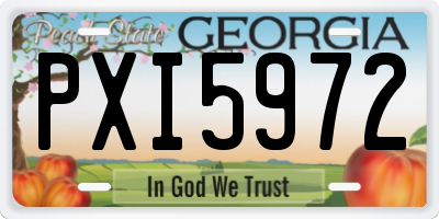 GA license plate PXI5972