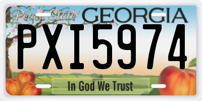 GA license plate PXI5974