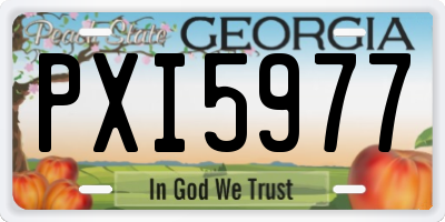GA license plate PXI5977