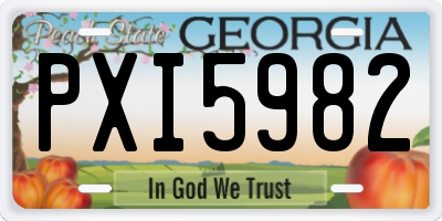 GA license plate PXI5982