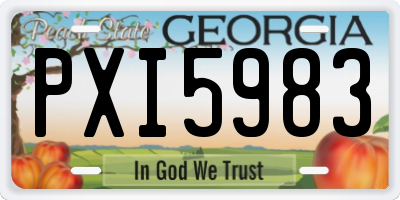 GA license plate PXI5983