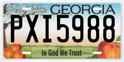 GA license plate PXI5988