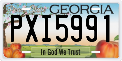 GA license plate PXI5991