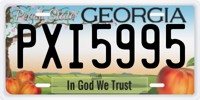 GA license plate PXI5995