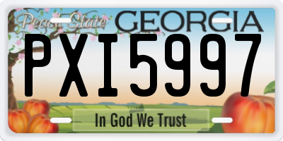 GA license plate PXI5997