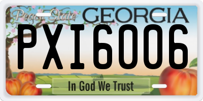 GA license plate PXI6006