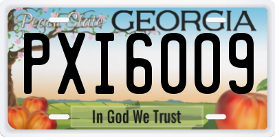GA license plate PXI6009