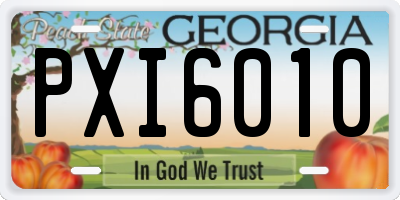 GA license plate PXI6010