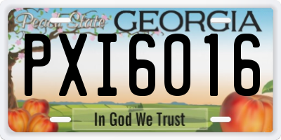 GA license plate PXI6016