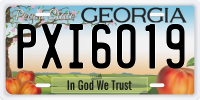 GA license plate PXI6019