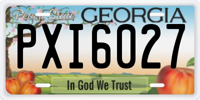 GA license plate PXI6027